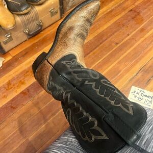 Men's Black and Brown Vintage Cowboy Boots